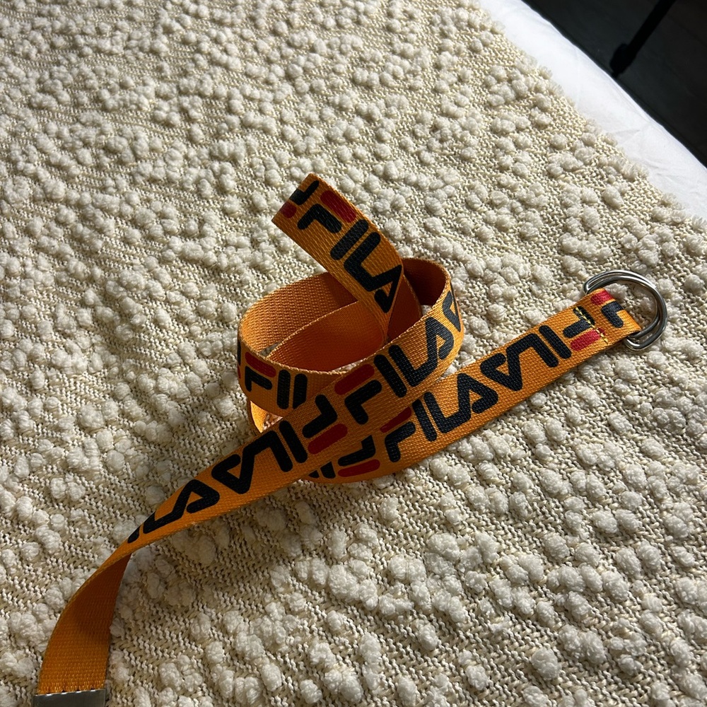 Fila Vibrant Orange Logo Belt